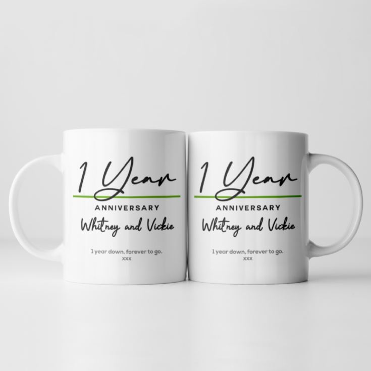 Pair of Personalised Classy 1st Anniversary Mugs product image