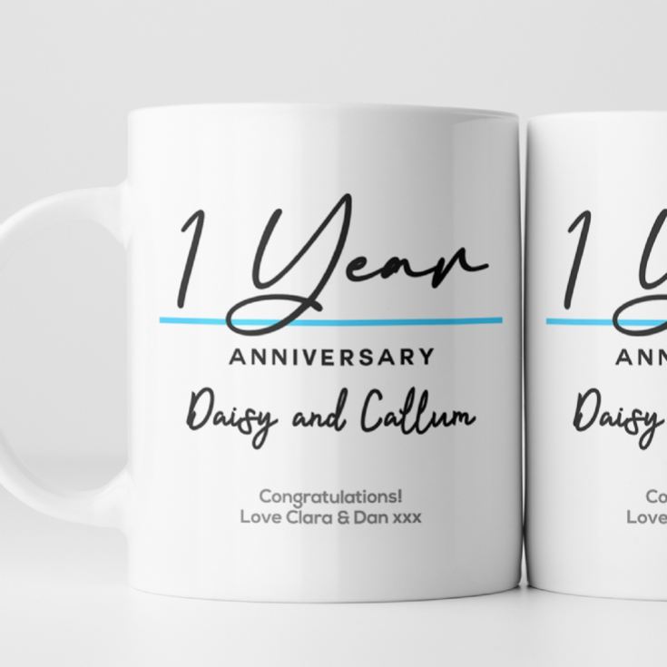 Pair of Personalised Classy 1st Anniversary Mugs product image