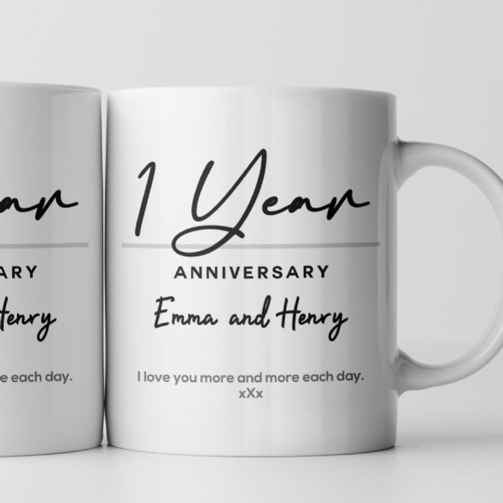Pair of Personalised Classy 1st Anniversary Mugs product image