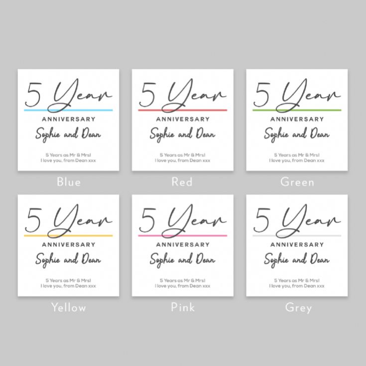 Pair of Personalised Classy 5th Anniversary Mugs product image