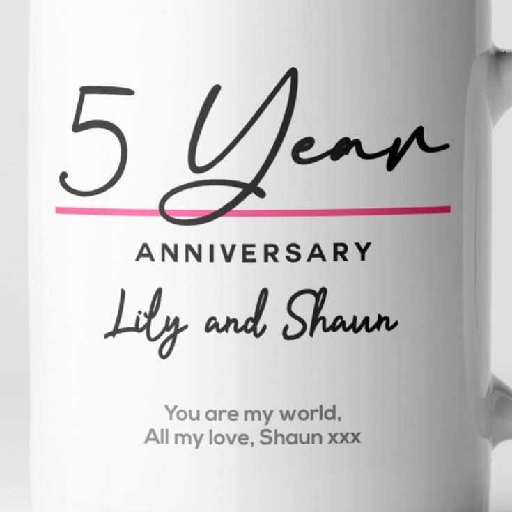 Pair of Personalised Classy 5th Anniversary Mugs product image