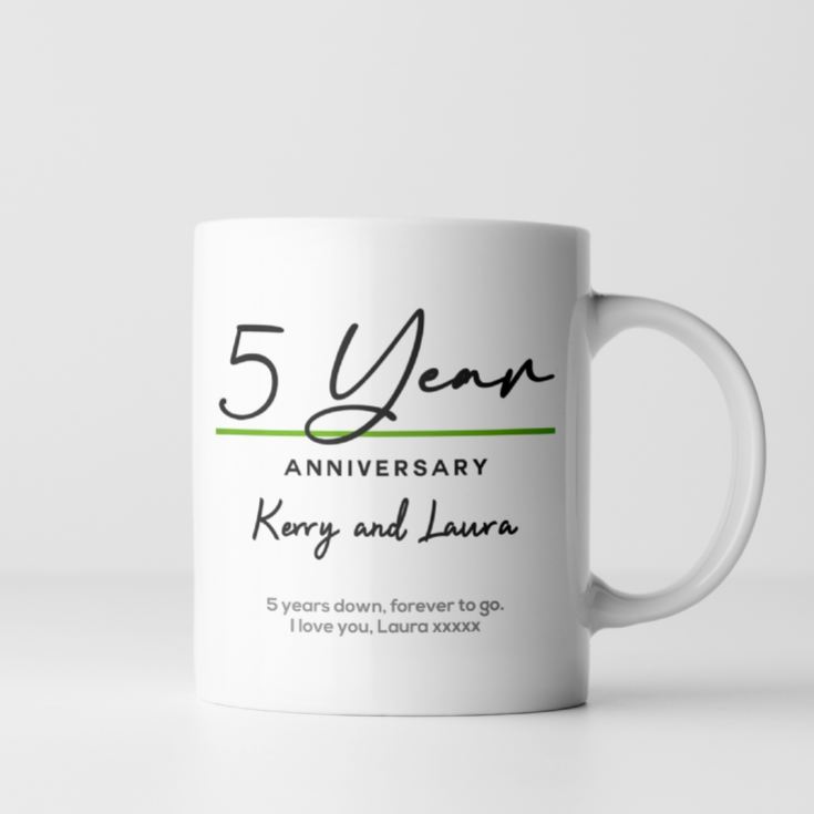 Pair of Personalised Classy 5th Anniversary Mugs product image