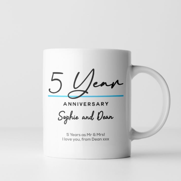 Pair of Personalised Classy 5th Anniversary Mugs product image