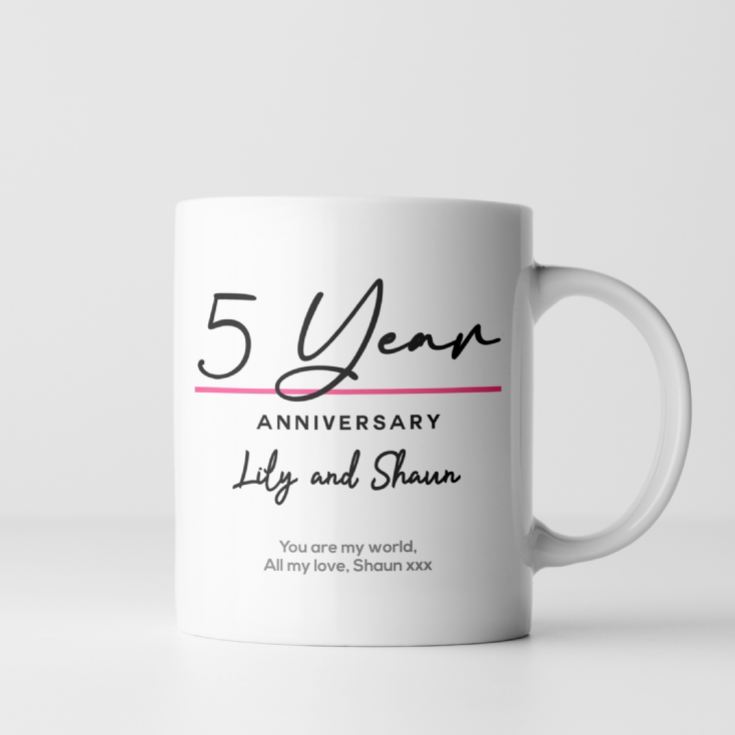 Pair of Personalised Classy 5th Anniversary Mugs product image