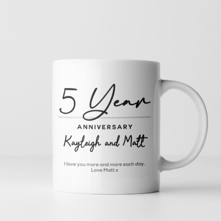 Pair of Personalised Classy 5th Anniversary Mugs product image
