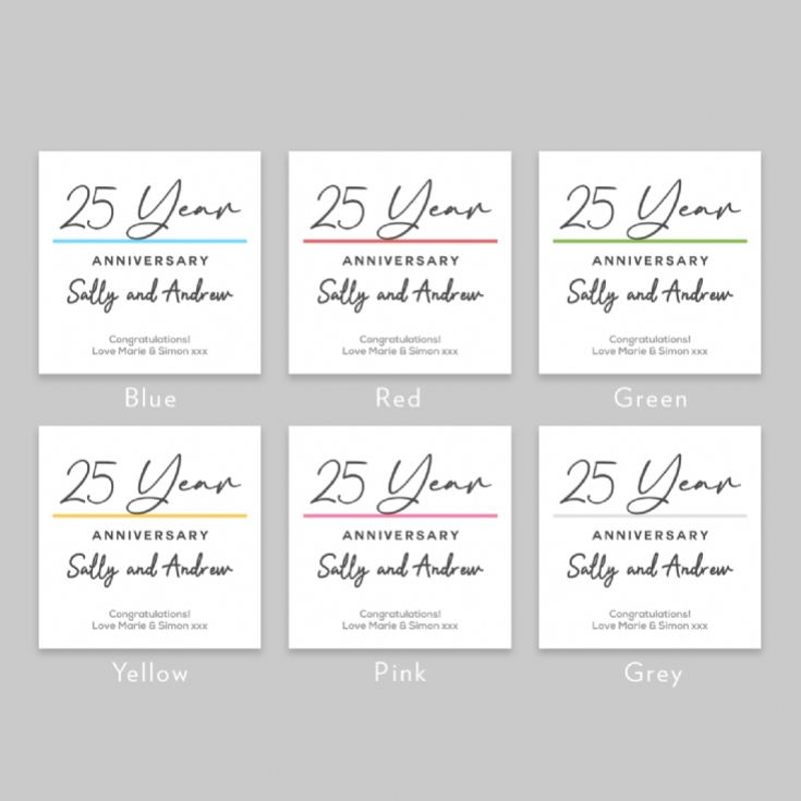 Pair of Personalised Classy 25 Year Anniversary Mugs product image