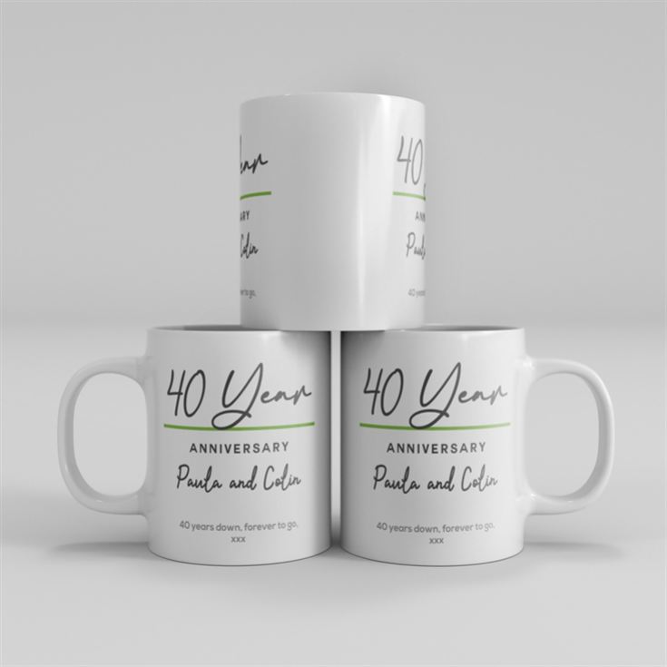Pair of Personalised Classy 40th Anniversary Year Mugs product image