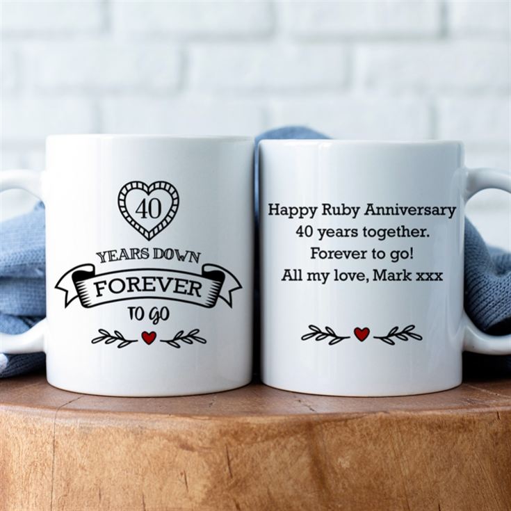 Personalised 40 Years Down Forever to Go Mug product image
