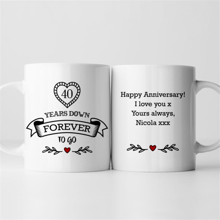 Personalised 40 Years Down Forever to Go Mug product image