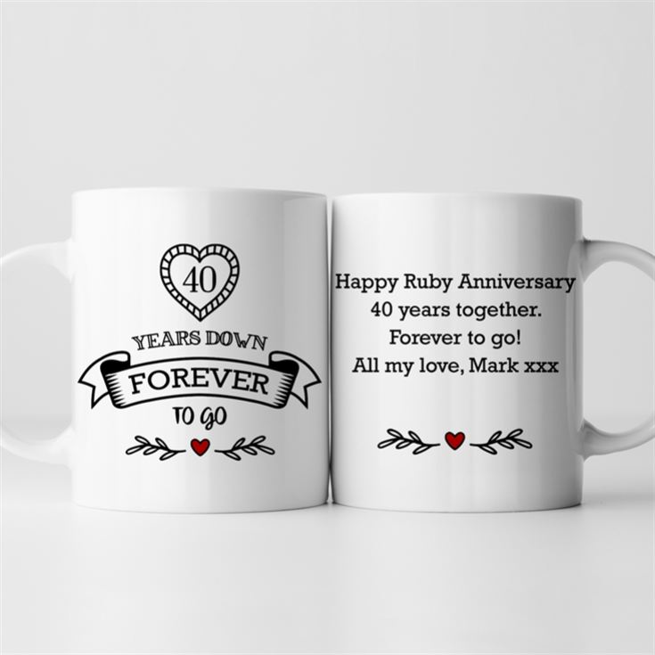 Personalised 40 Years Down Forever to Go Mug product image