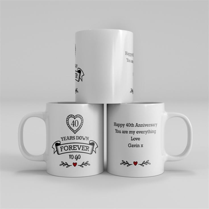 Personalised 40 Years Down Forever to Go Mug product image