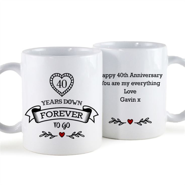 Personalised 40 Years Down Forever to Go Mug product image