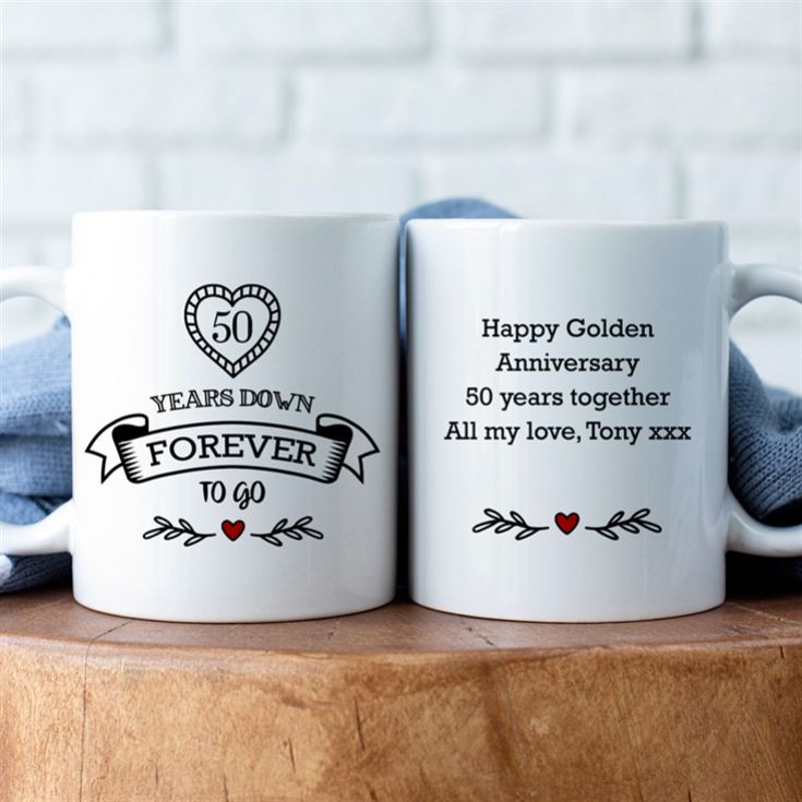 Personalised 50 Years Down Forever to Go Mug product image
