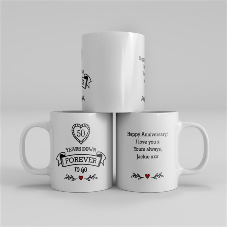 Personalised 50 Years Down Forever to Go Mug product image