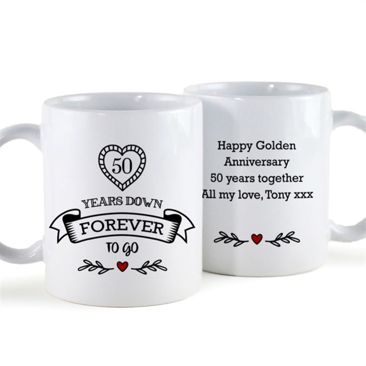 Personalised 50 Years Down Forever to Go Mug product image