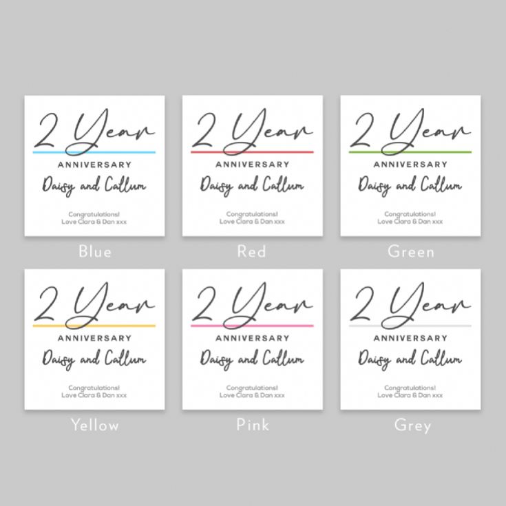 Pair of Personalised Classy 2nd Anniversary Mugs product image