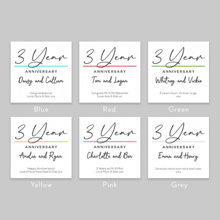 Pair of Personalised Classy 3rd Anniversary Mugs product image