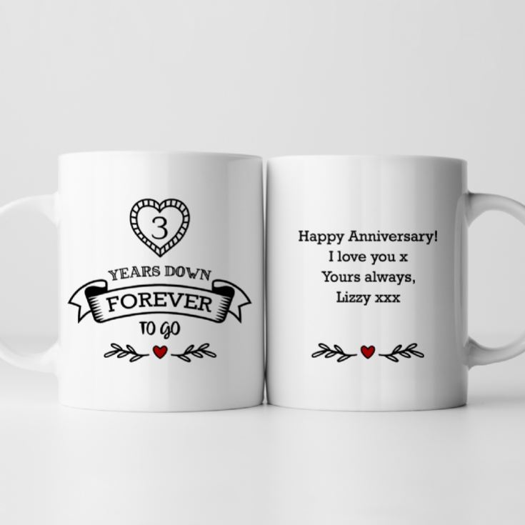 Personalised 3 Years Down Forever to Go Mug product image