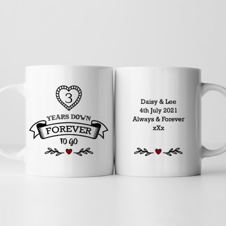 Personalised 3 Years Down Forever to Go Mug product image