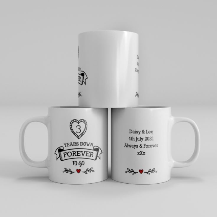 Personalised 3 Years Down Forever to Go Mug product image