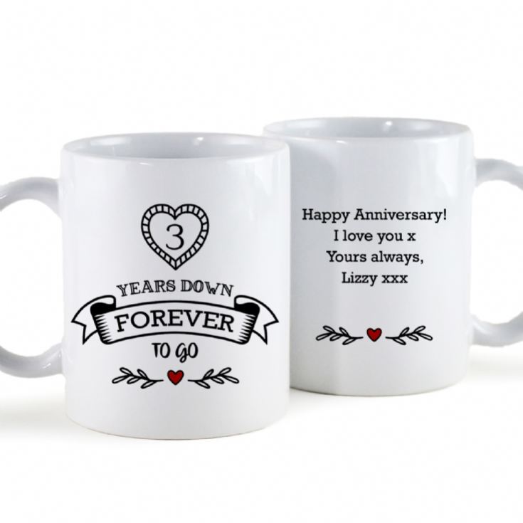 Personalised 3 Years Down Forever to Go Mug product image