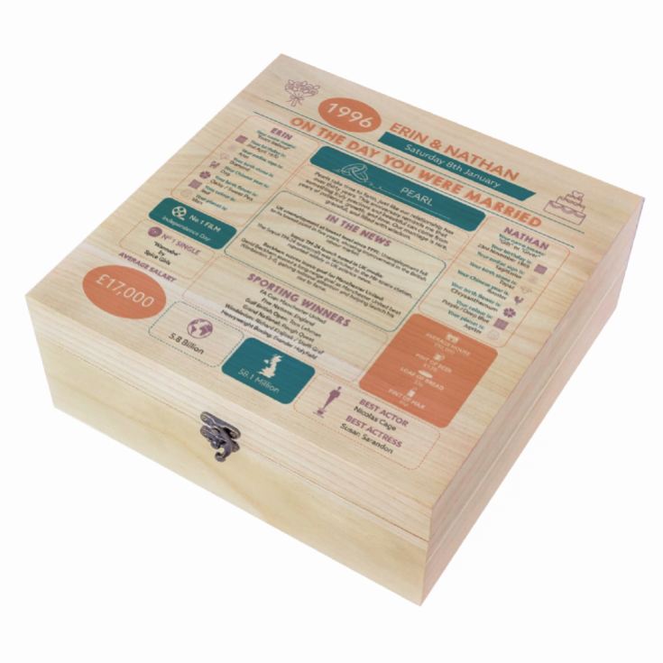 Personalised (30th) Wedding Anniversary (Pearl) - Day You Were Married Chart Keepsake Box product image