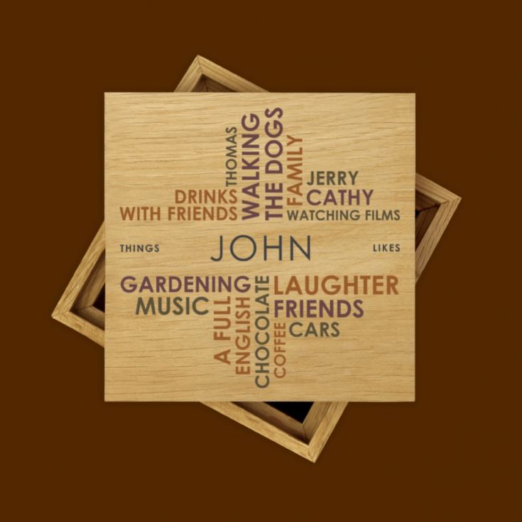 Personalised Likes Wooden Photo Box product image