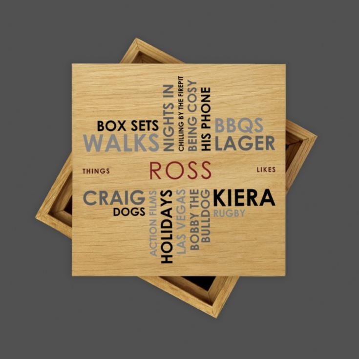 Personalised Likes Wooden Photo Box product image