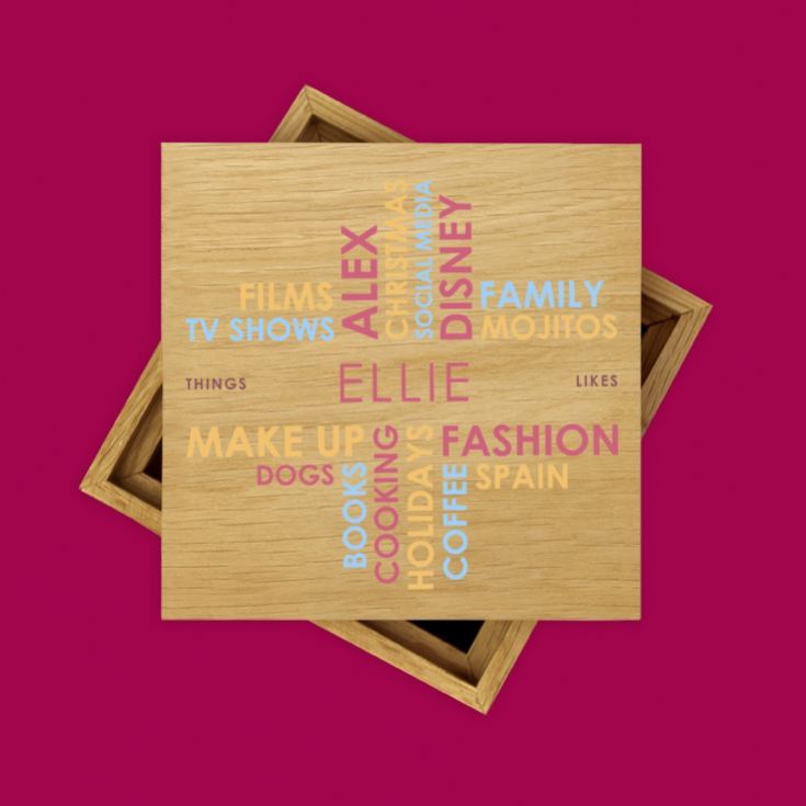 Personalised Likes Wooden Photo Box product image