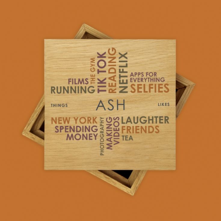 Personalised Likes Wooden Photo Box product image