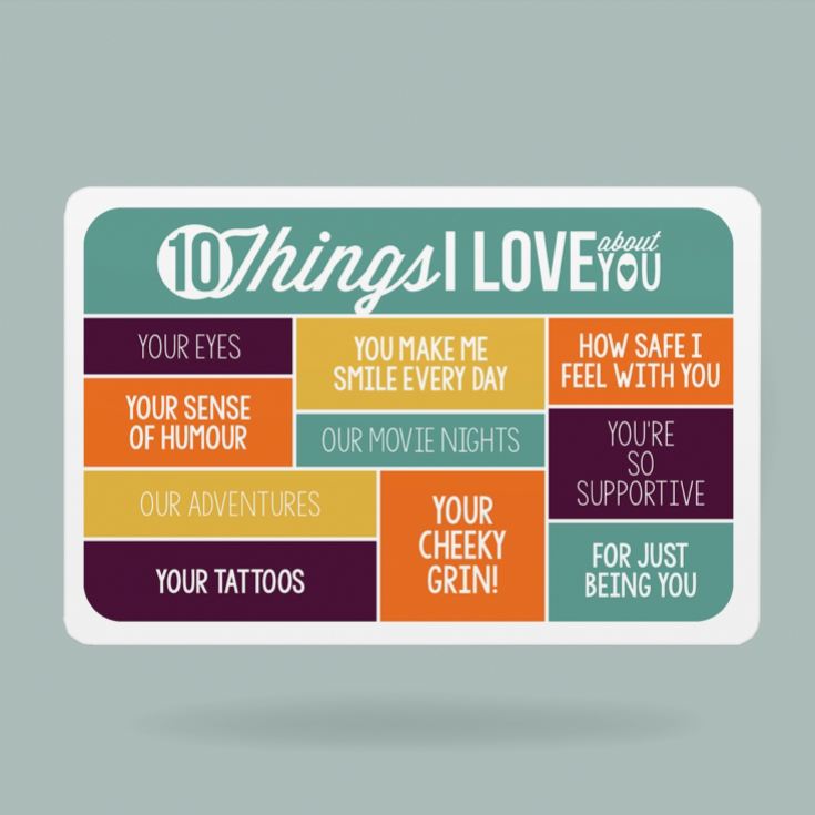 10 Things I Love About You Personalised Purse/Wallet Insert product image