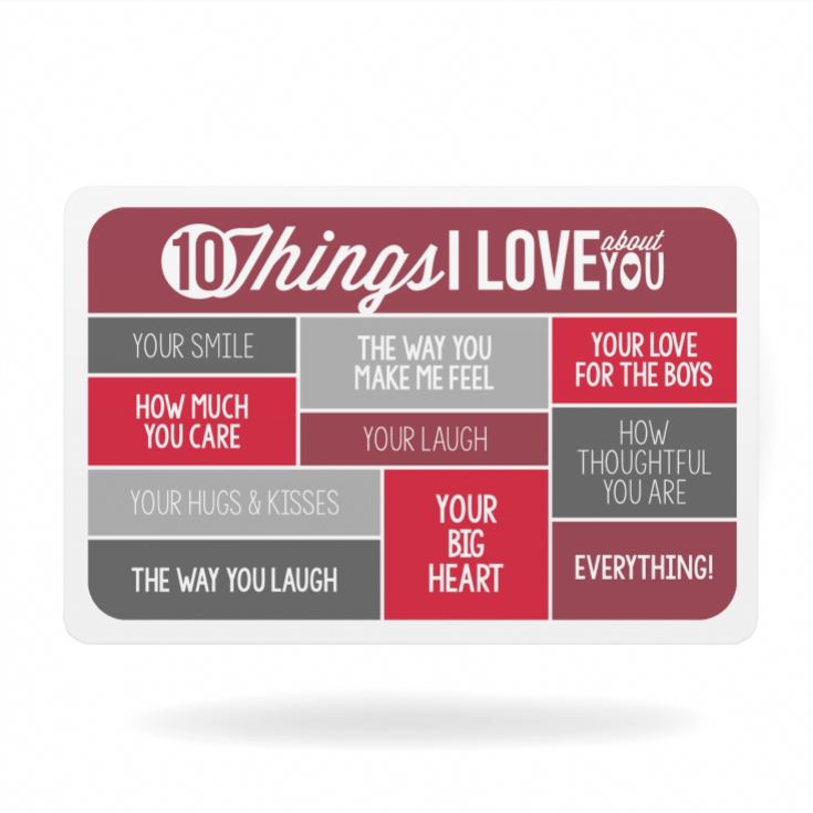 10 Things I Love About You Personalised Purse/Wallet Insert product image