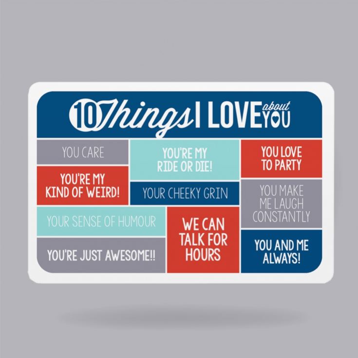 10 Things I Love About You Personalised Purse/Wallet Insert product image