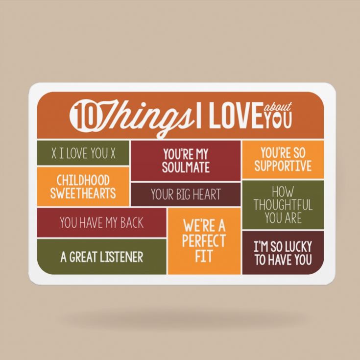 10 Things I Love About You Personalised Purse/Wallet Insert product image