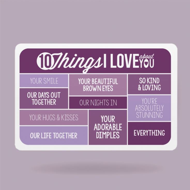 10 Things I Love About You Personalised Purse/Wallet Insert product image