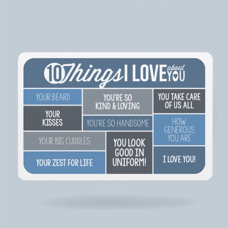 10 Things I Love About You Personalised Purse/Wallet Insert product image