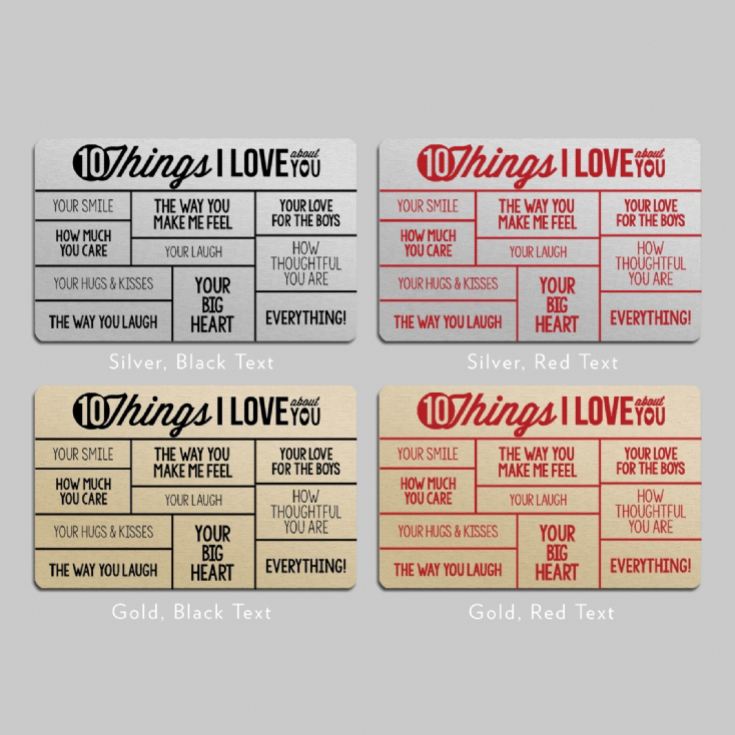 10 Things I Love About You Personalised Purse/Wallet Insert product image