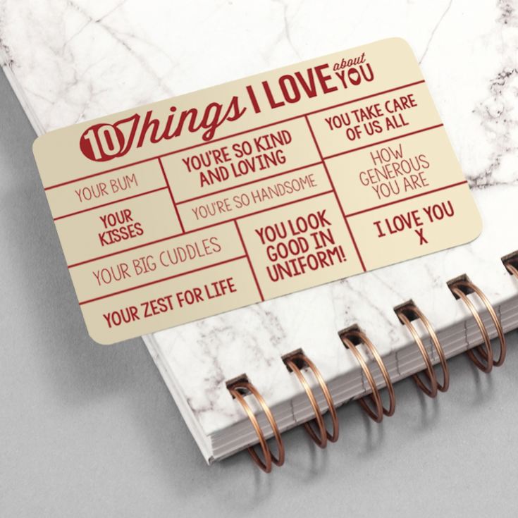 10 Things I Love About You Personalised Purse/Wallet Insert product image