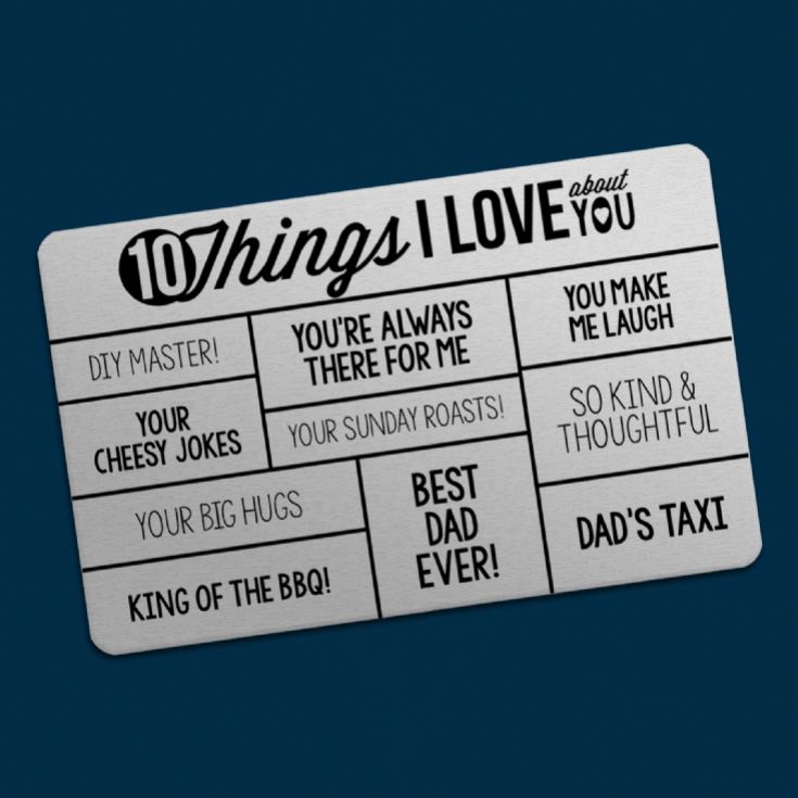 10 Things I Love About You Personalised Purse/Wallet Insert product image