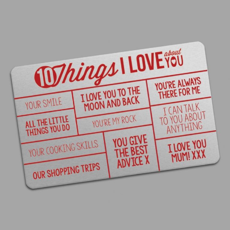10 Things I Love About You Personalised Purse/Wallet Insert product image