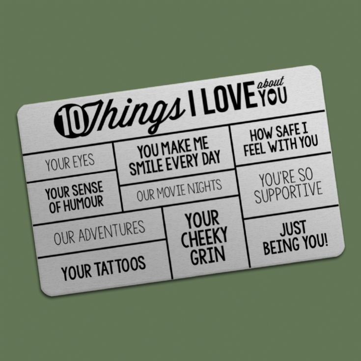 10 Things I Love About You Personalised Purse/Wallet Insert product image
