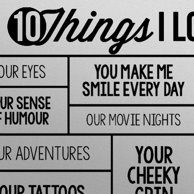 10 Things I Love About You Personalised Purse/Wallet Insert product image