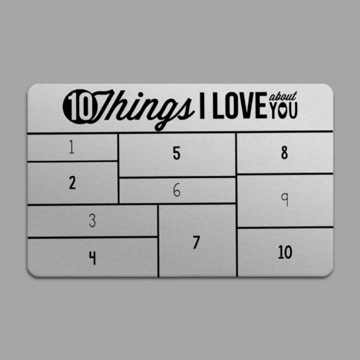 10 Things I Love About You Personalised Purse/Wallet Insert product image