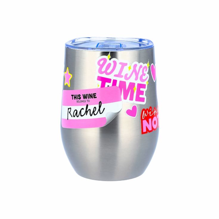 Personalised Sticker Metal Thermos Wine Tumbler product image