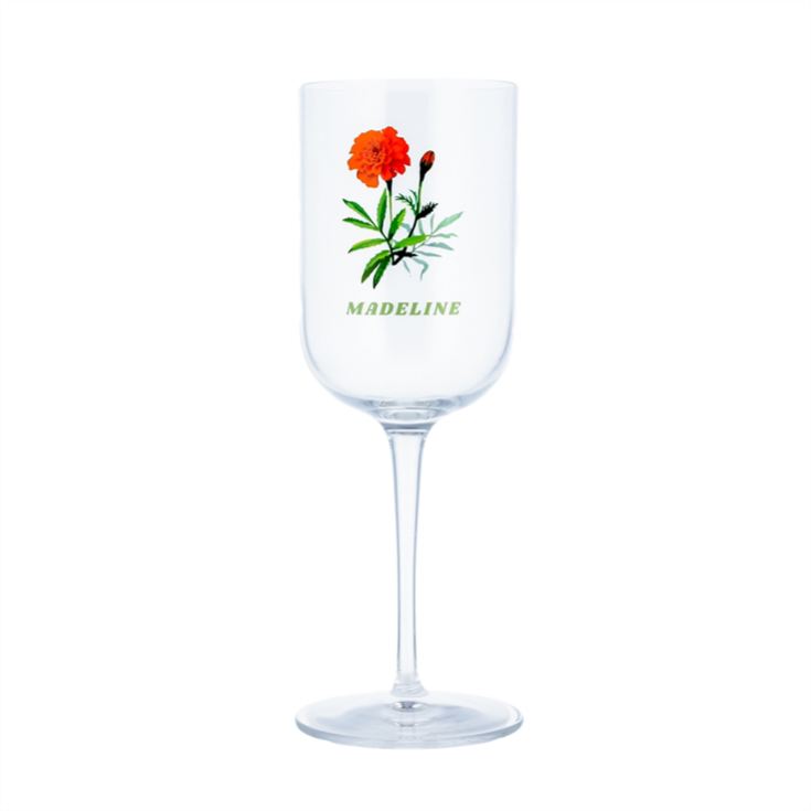 Personalised Birth Month Flower Wine Glass product image