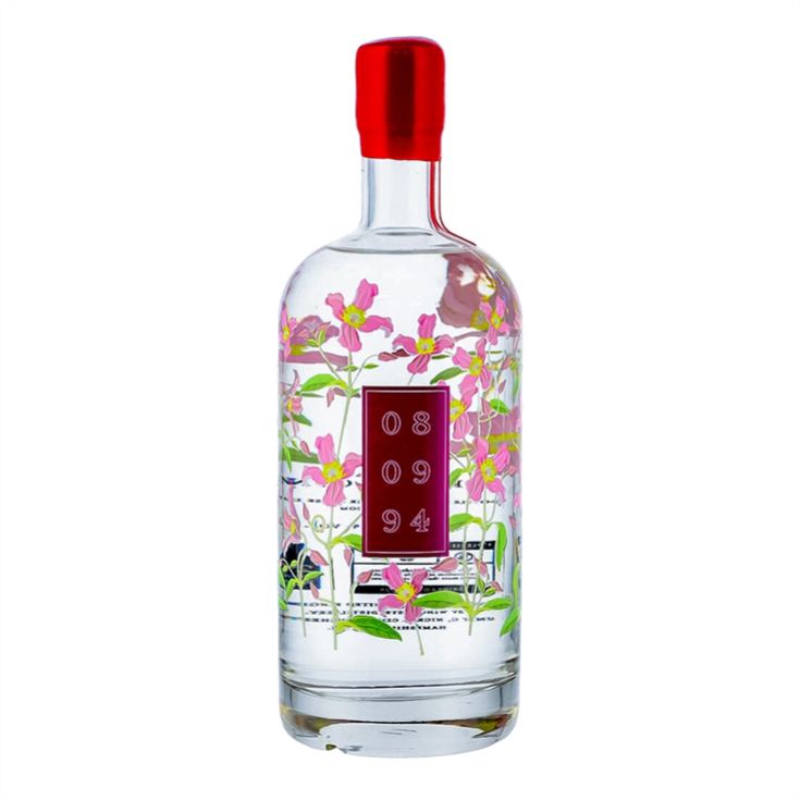 Personalised Pink Floral 75cl Vodka Bottle product image