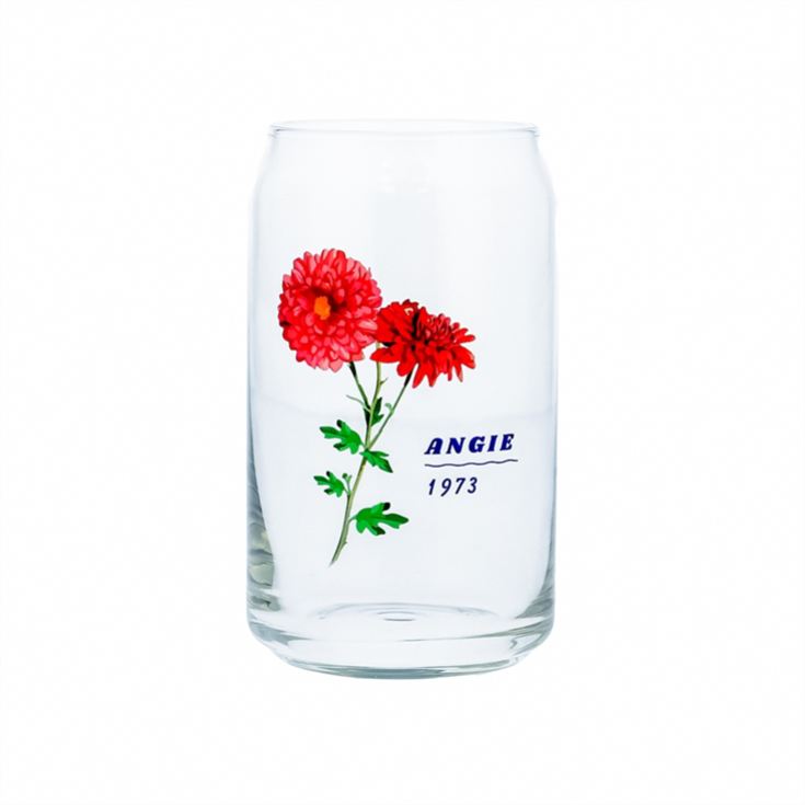 Personalised Birth Month Flower Can Glass product image