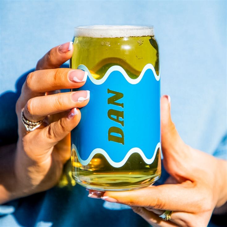 Personalised Wave Name Can Glass product image