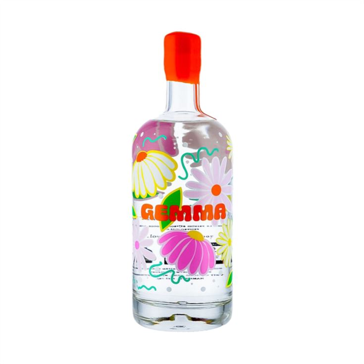 Personalised Retro Floral 75cl Vodka Bottle product image