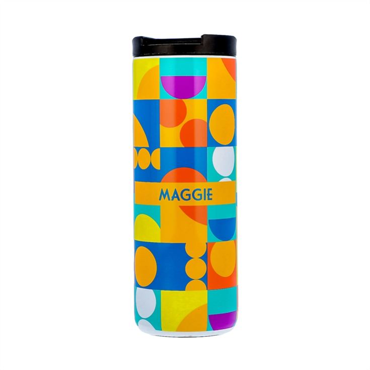 Personalised Retro Geometric Thermos Travel Mug Flask product image